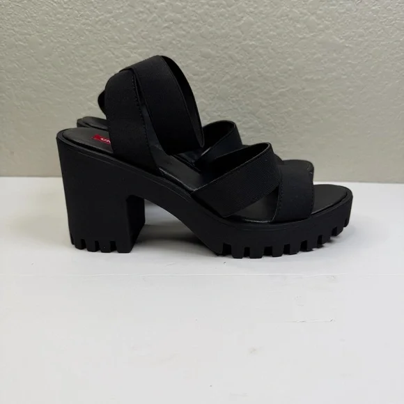 Union Bay Women’s Black Lucca Platform Chunky Block Heel Strappy Sandals Sz 8.5 - Picture 4 of 10